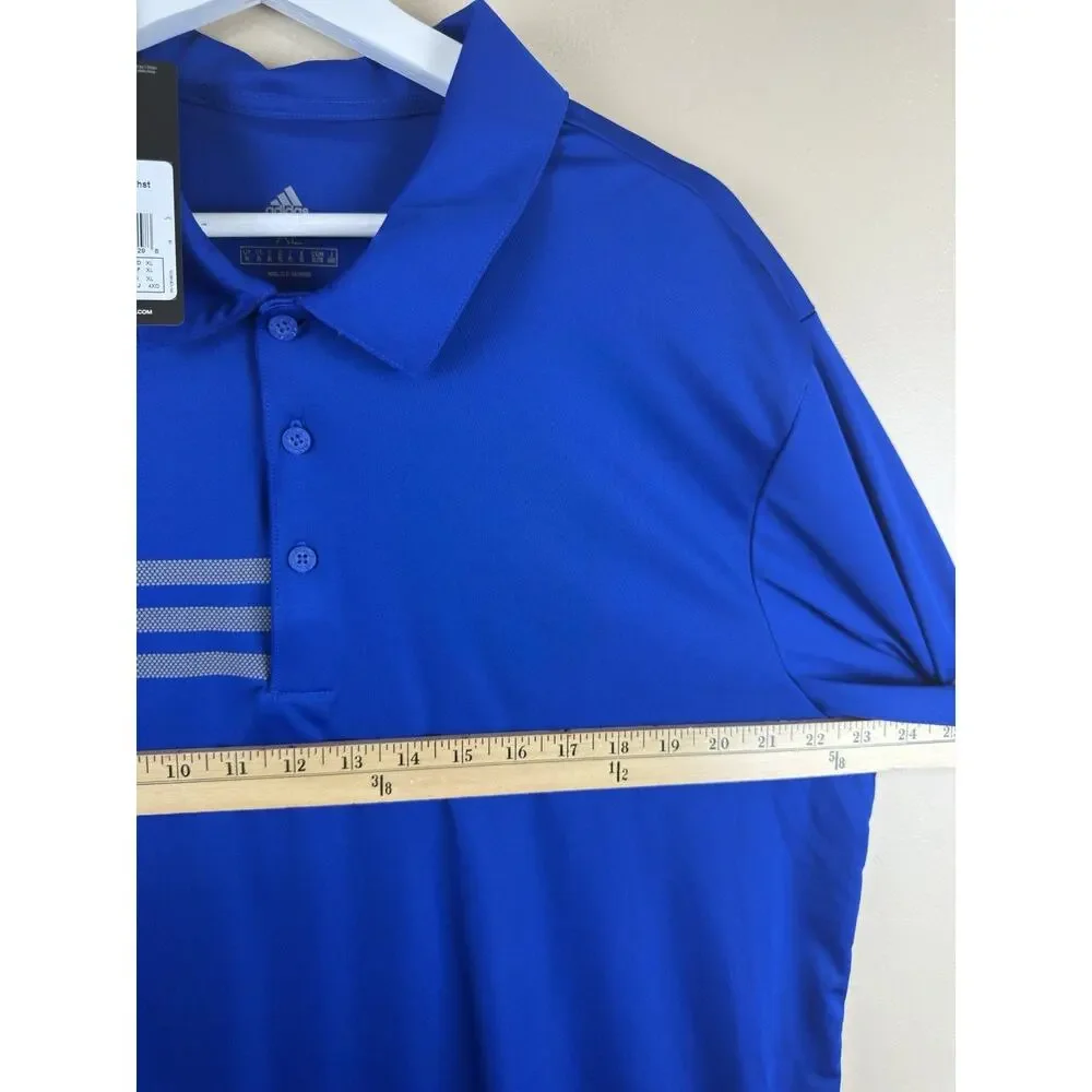 ADIDAS Men’s 3 Stripe Chest DRI-FIT Golf Polo Sport Athletic Shirts XL A324 NWT